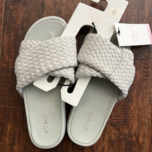 CALIA by Carrie Underwood Shoes - Calia by Carrie Underwood  Gray Beige Slide Sandals